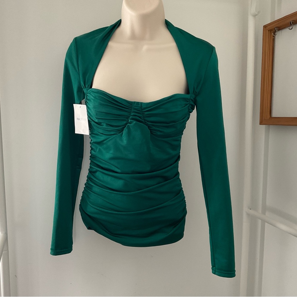 Emerald Green Long Sleeve Women's Top